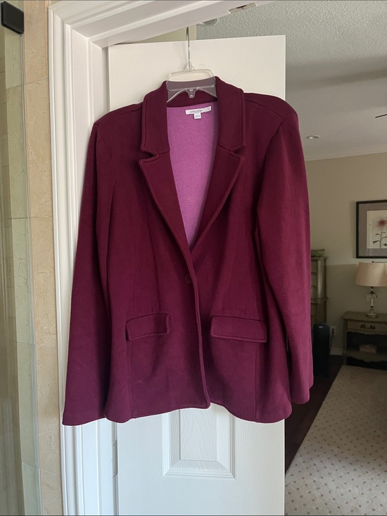 Chico's Jackets & Blazers - Chico's Deep Plum Single-Button Blazer